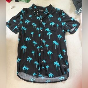 Wesc Black Shirt with Blue Palm Design